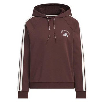 Adidas 連帽長袖上衣 女裝 帽T 棕【運動世界】KC0033