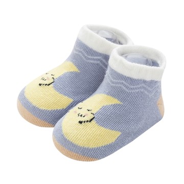 JoyNa - 雲朵天氣船襪 短襪(底部止滑)-3雙入-藍色月亮+隨機2雙