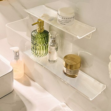墻上置物架壁掛置物架亞克力衛生間浴室廁所置物架防水防潮簡約墻上免打孔收納整理架