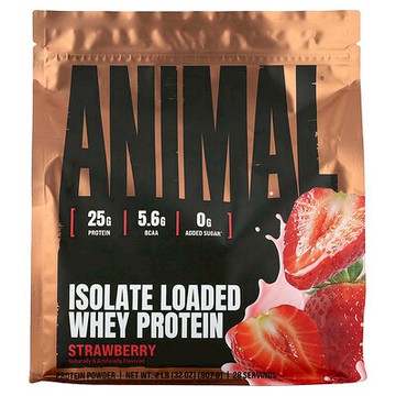 Animal, 分離乳清蛋白質粉，草莓味，2 磅（907 克）