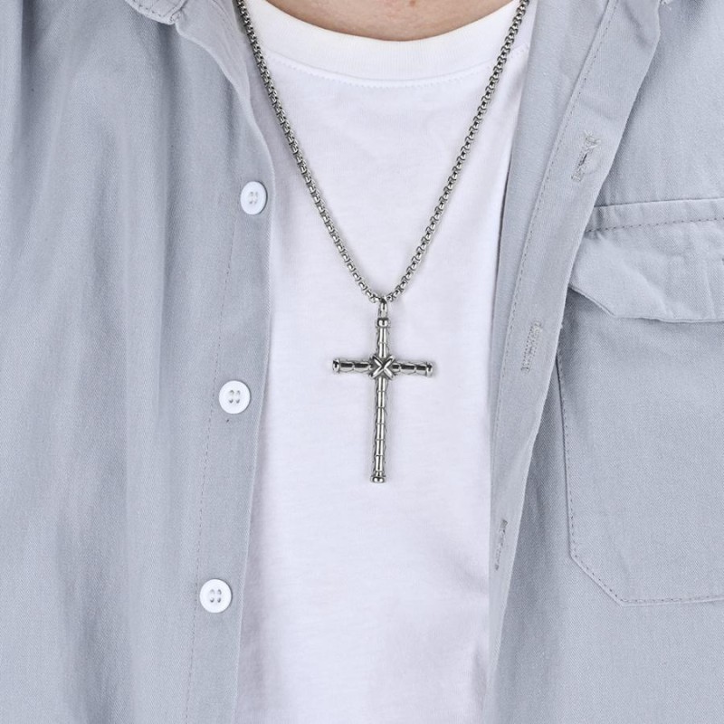 メンズ　ネックレス　シルバー　十字架　クロス　男女兼用　アクセサリー