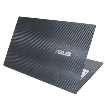 【Ezstick】ASUS UX435 ScreenPad版 黑色卡夢紋 機身貼 (含上蓋+鍵盤週圍+底部貼)