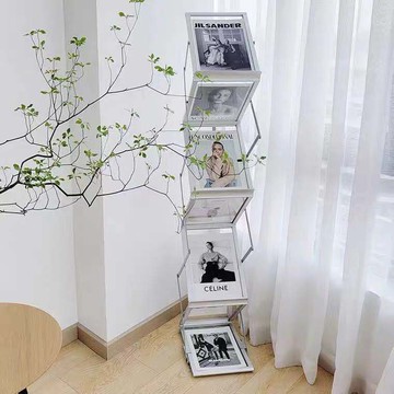 雜誌架 ins辦公落地雜志架可折疊資料架家居宣傳冊網紅古風架子便攜立式