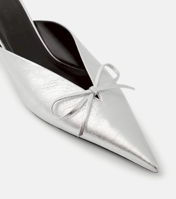 Balenciaga Knife Bow 40 metallic leather mules