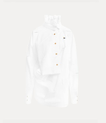 Vivienne Westwood Halston Blouse Laser Cut Poplin White 40 Women