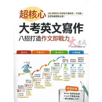 寂天『超核心大考英文寫作』八招大造作文即戰力 作文練習 作文範例 練習題 寫作技巧 ● 大書局 網路線上書店  您升學的好夥伴!