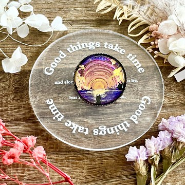 風景畫胸針 貓咪的黎明 黑貓 晨曦 海洋