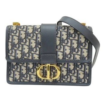 Dior 迪奧  藍色 緹花帆布 30 Montaigne 肩背包 【二手名牌BRAND OFF】