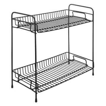 鐵藝廚房收納架  2層  黑色  1個