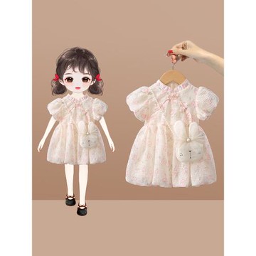 女童連衣裙2025新款周歲女寶洋氣禮服裙子時髦夏裝兒童網紅公主裙