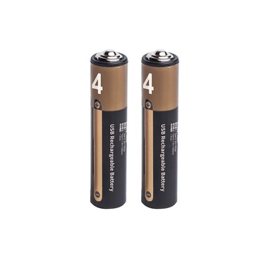 B128 新一代千次循環Type C直充4號AAA鋰電池雙入組 贈 一對二充電線