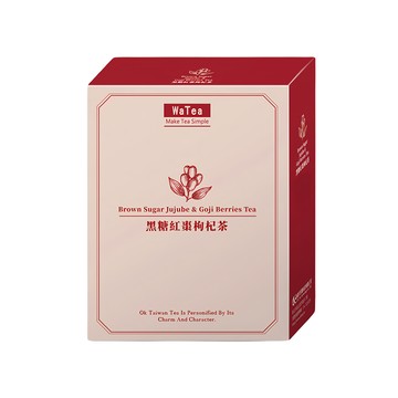歐可茶葉 WaTea 黑糖紅棗枸杞茶，嚴選台灣黑糖、枸杞及紅棗漢方食材，南非國寶茶為基底，不影響睡眠，養顏美容，滋補強身  15g  8包  1盒