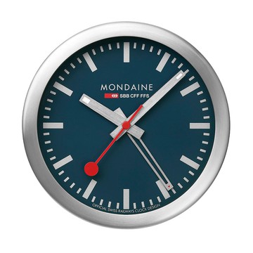 MONDAINE 瑞士國鐵 12.5cm兩用鬧鐘 深海藍