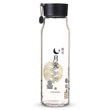 LocknLock 樂扣樂扣 中國風玻璃水杯 LLG683BLK  黑色 + 透明  530ml  1個