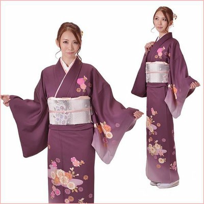 訪問着 正絹 仕立て上がり Osikiri Moe 着物 単品 紫 結婚式 入学式 