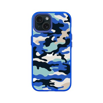 iPhone 15 Clear 激光藍 - Camouflage / 迷彩 - 仿布迷彩