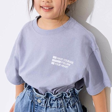 日本 devirock - 100%棉 定番印花短袖上衣-胸前logo-灰藍