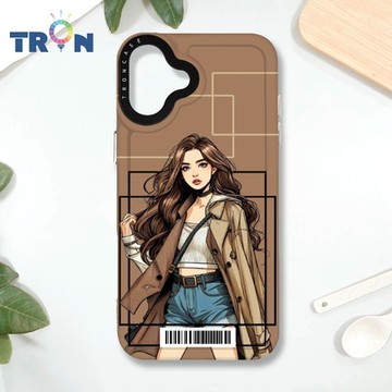 TRON IPHONE 16 PLUS 雜誌風女孩 防摔 MAGSAFE 磁吸 太空載具殼 透白 手機殼