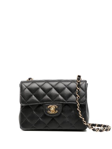 CHANEL Pre-Owned - 2003 diamond-quilted mini shoulder bag - women - Caviar Leather - One Size - Black