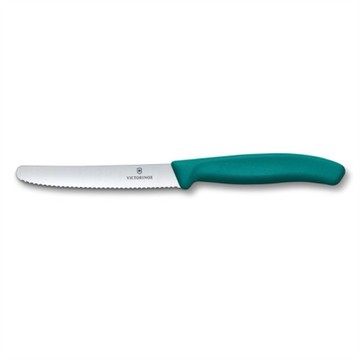 Victorinox 瑞士維氏 Swiss Classic 經典番茄刀-孔雀綠 約22cm (VI701)