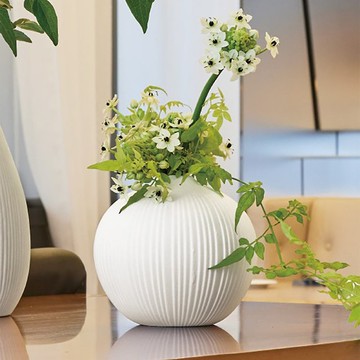 【入厝禮物】圓錐型 霧白鎬紋花瓶