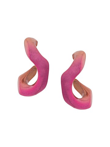 Annelise Michelson - pierced chain earrings - women - Brass - One Size - Pink