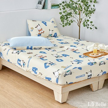 義大利La Belle POCHACCO帕恰舒芙蕾 眠綿冰涼感床包枕套組+舒柔水洗枕-加大180X186CM【超值組合】