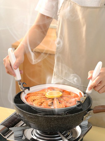 取碗夾防燙夾夾子不銹鋼廚房小工具夾碗器防滑神器蒸菜隔熱取盤夾