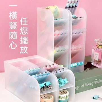 台灣出貨 透明文具筆筒 磨砂筆筒 磨砂透明收納盒 文具盒 筆筒 置物盒 多功能收納盒 美妝收納 磨砂透明筆筒 桌上收納