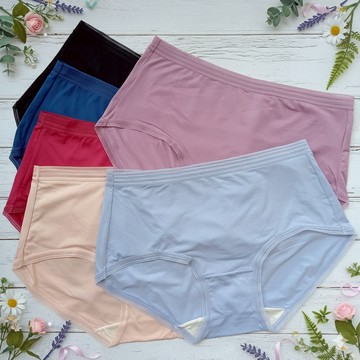 M L XL 細緻彈力無痕內褲 蠶絲褲底 透氣柔軟女生加大內褲 加大尺碼 無痕褲 發票 女三角褲5633