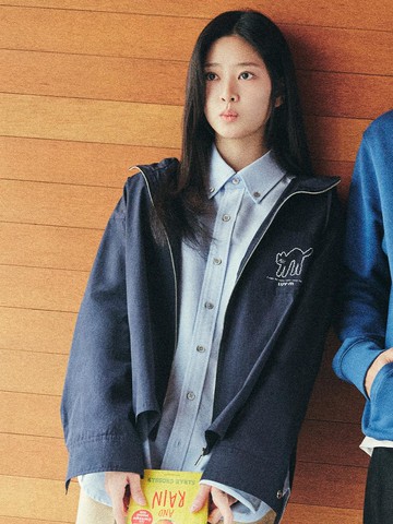 UNISEX ZIP UP HOODIE [NAVY]