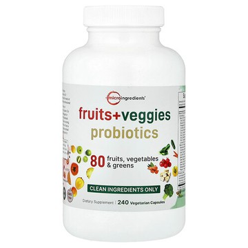 Micro Ingredients, Fruits + Veggies Probiotics, 240 Vegetarian Capsules