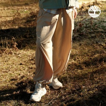Timberland 女款米色休閒寬褲|A67EBY94