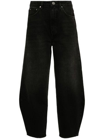 TOTEME - logo-embroidered tapered-leg jeans - women - Organic Cotton - 27/30 - Black