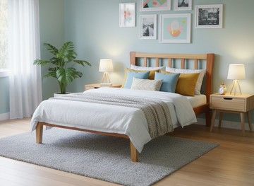 皇冠實木床架-單人3尺5