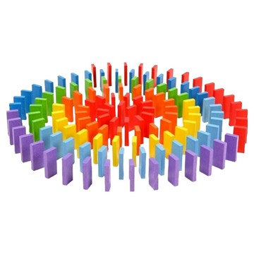 TODOLIBRO 原木彩虹骨牌 350片  1個  多色