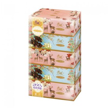 春風故宮皇室典藏盒裝面紙200抽x5盒x10串/箱(花鹿祝福)