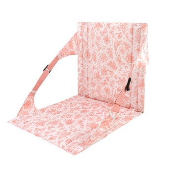 粉色復古印花防潑水靠背坐墊 沙灘墊 海灘墊 合式椅墊