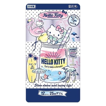 maRUTOmi 丸富製紙 捲筒衛生紙 藍Hello Kitty  25m  1個  12捲