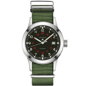 Longines Heritage Military COSD復刻軍事機械錶-黑/40mm L28324535