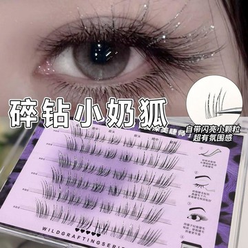 ✨臺灣出貨✨洛兜6排碎鑽小奶狐上睫毛免膠碎鑽滿天星奶狐小信子自然媽生感