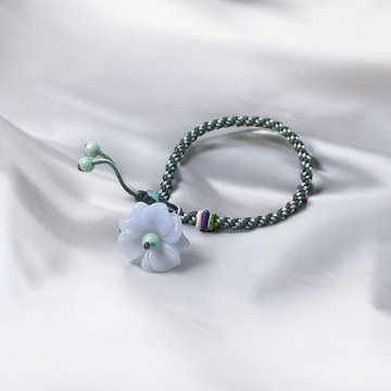 冰糯翡翠花編織手鍊 | 天然緬甸玉翡翠A貨 | 送禮