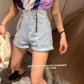 7358 名固定客⚡牛仔短褲女夏寬鬆2026新款雙拉鍊A字外穿百搭闊腿短款直筒ins熱褲IXBY
