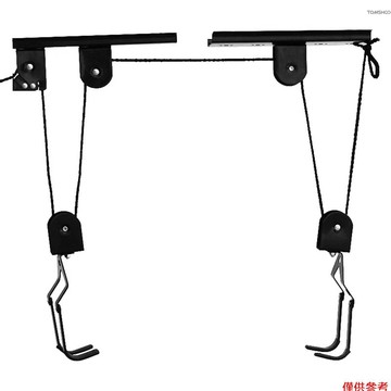 Winn 自行車升降機車庫存儲自行車升降滑輪系統,帶 60 公斤軸承架空自行車架重型天花板自行車衣架