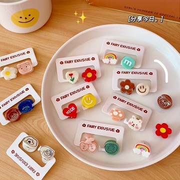 🌟台灣現貨🌟 2個裝可愛卡通迷你小髮夾 兒童髮夾 軟萌甜美瀏海夾  小清新邊夾 小熊 小兔子碎髮抓夾