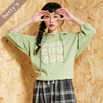 betty’s貝蒂思 大象印花七分袖連帽T-shirt(綠色)