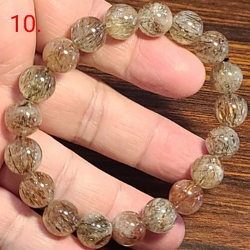 黑金超 黑金超七水晶 手鍊 手環 手珠 共生礦 10mm 天然❤水晶玉石特賣#R051-4