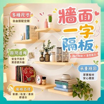✨台灣出貨✨牆面一字隔板 壁掛置物架 收納架 牆壁 一字隔板 層架 層板 壁掛 牆面 分隔板 一字隔板 置物架 裝飾
