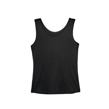莎薇-TENCEL M-LL U領背心蘭姿(百搭黑) 保濕護膚-AT1831BL