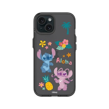iPhone 15 Clear 酷墨灰 - 迪士尼-史迪奇 Disney Stitch - 史迪奇 - 史迪奇與安琪